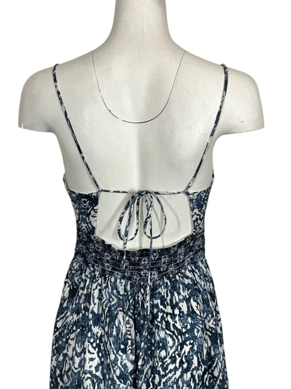 Abercrombie & Fitch Tiered Maxi Dress S Blue Ruffle Sleeveless Summer